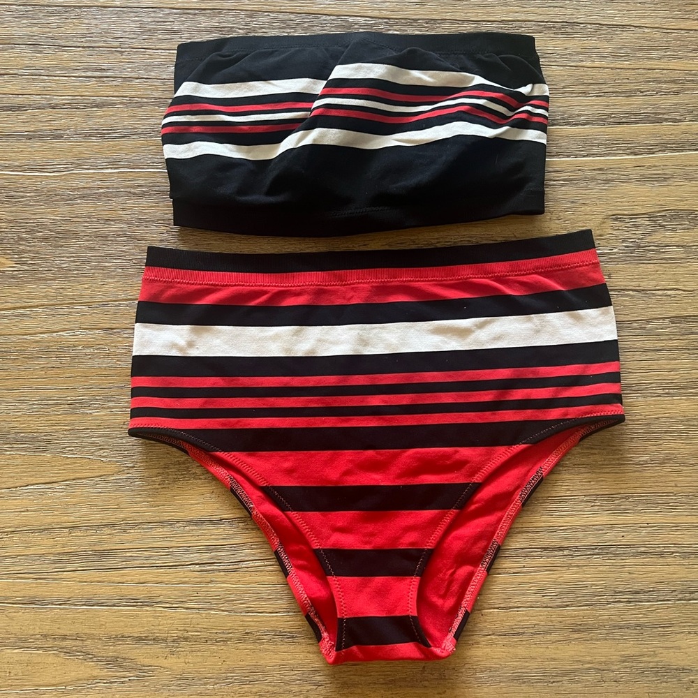 Aerie Black and Red Bikini